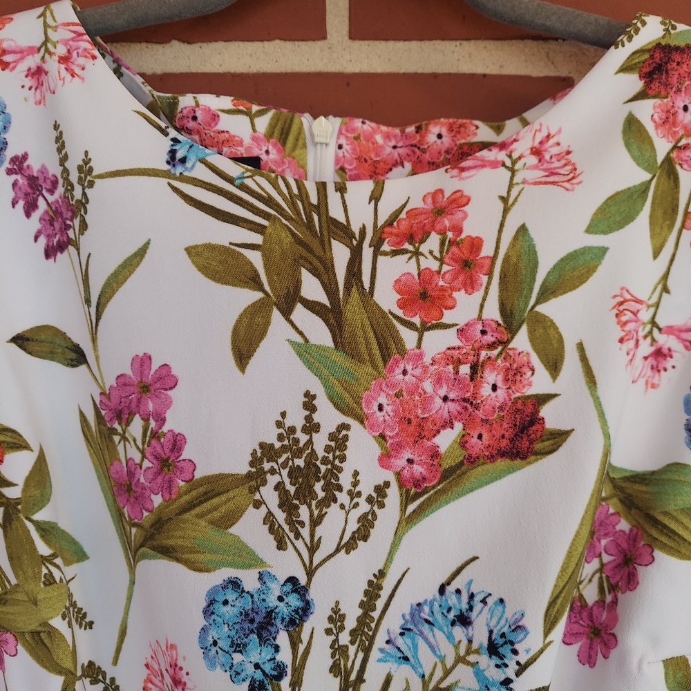 ALYX Pink White Blue Floral Flowers Sleeveless Polyester/Spandex Dress size 12 - Picture 3 of 5